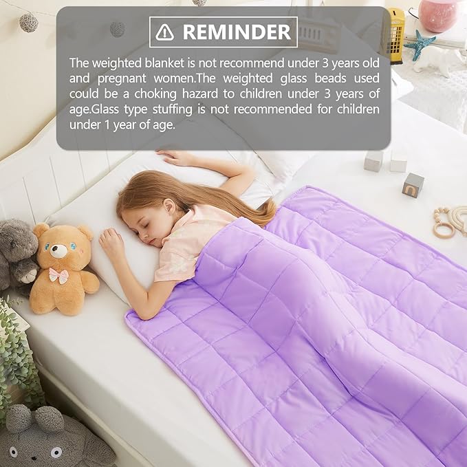 L'AGRATY Weighted Blanket - 36"x48" 3lbs Microfiber Material with Glass Beads Small Blanket for All-Season Summer Fall Winter Soft Thick