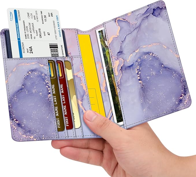 FINTIE Passport Holder, Slim Travel Wallet RFID Blocking Card Case Cover Passport Cover Protector Essentials with Credit Card Slots for Women/Men | Slim, RFID Blocking, Card Case Cover, Essentials, Credit Card Slots