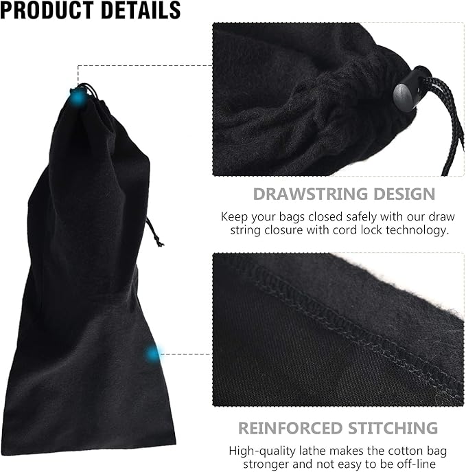 PlasMaller Shoe Storage Bags 100% Cotton with Drawstring for Men and Women for Travel Protecting and Storing Shoes