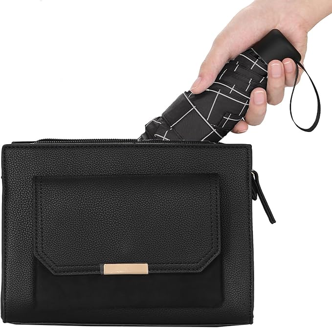 GAOYAING Compact Travel Umbrella with Case Sun&Rain Lightweight Small and Compact Suit for Pocket