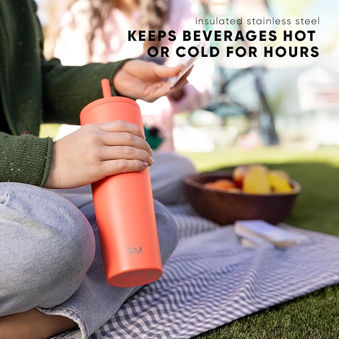 Simple Modern Classic Tumbler with Straw Lid | Insulated Iced Coffee Cup Reusable Stainless Steel Water Bottle Travel Mug | Gifts for Women Men Her Him | 28oz | Lavender Mist