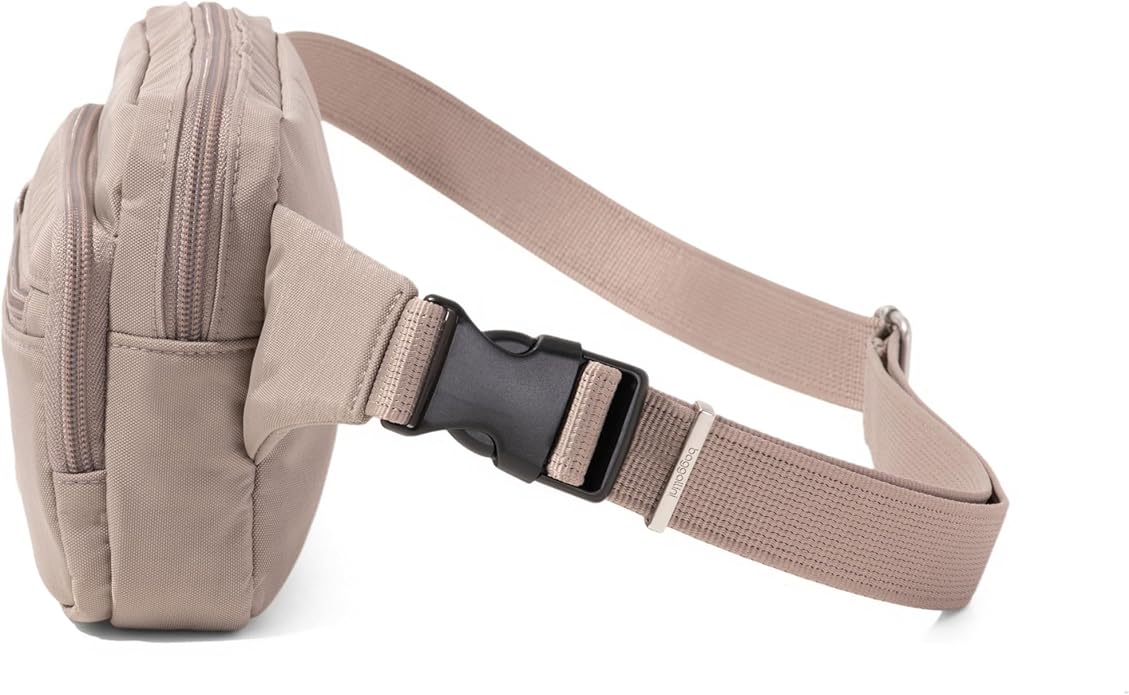 Baggallini Securtex Anti-theft Belt Bag 8.8"x5.5" Crossbody Fanny Pack for Women RFID Wallet Locking Zipper Travel Purse