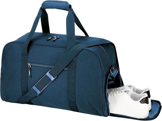 Searock 21 Inch Gym Bag with Shoe Compartment, Sports Duffle Bag for Travel, Carry On Duffel Bag, Weekender Overnight Bags for Men and Women Traveling, Navy Blue