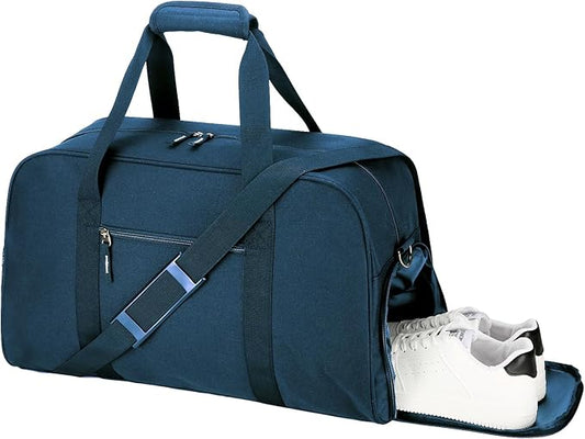 Searock 21 Inch Gym Bag with Shoe Compartment, Sports Duffle Bag for Travel, Carry On Duffel Bag, Weekender Overnight Bags for Men and Women Traveling, Navy Blue