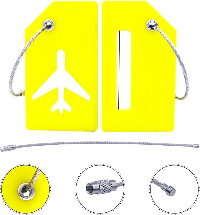 Silicone Luggage Tag with Name ID Card Perfect to Quickly Spot Luggage Suitcase