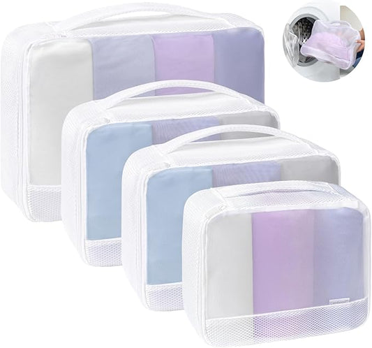 Cambond Mesh Packing Cubes for Travel Women - Lightweight Travel Bags Luggage Packing Organizer Travel Cubes for Suitcase with Handle