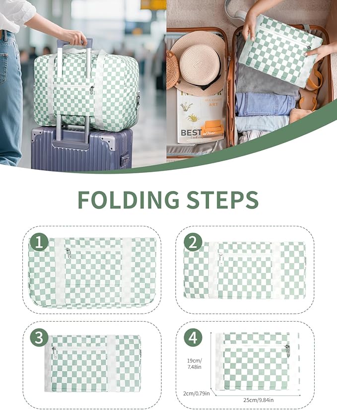 For Spirit Airlines Personal Item Bag 18x14x8 Foldable Travel Duffel Bag Tote Carry on Luggage Duffle Overnight for Women and Men