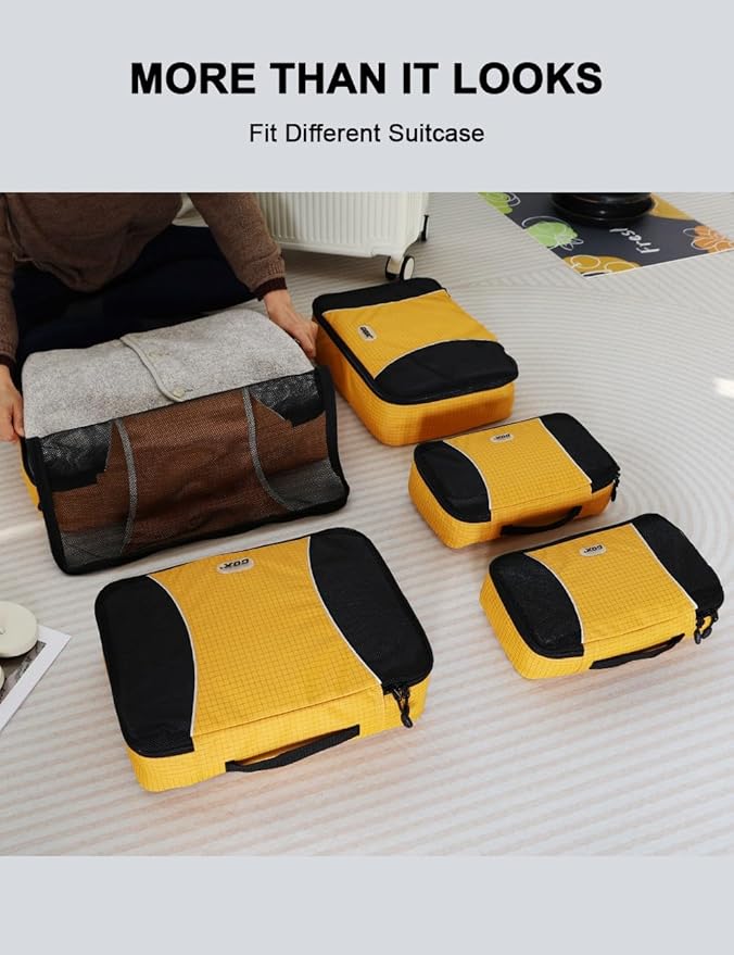 GOX Ultra Light 5 piece Packing Cubes Travel Luggage Organizer 1 Large 2 Medium 2 Small