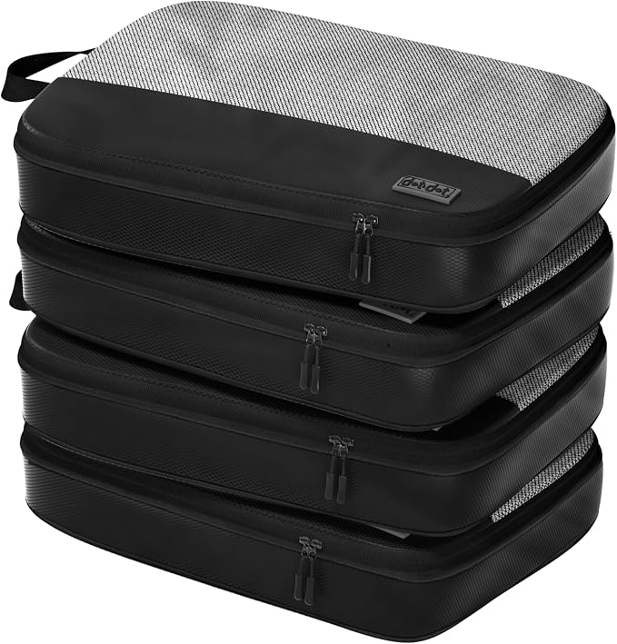 4pc Large Compression Packing Cubes for Travel - Luggage Organizers Suitcases