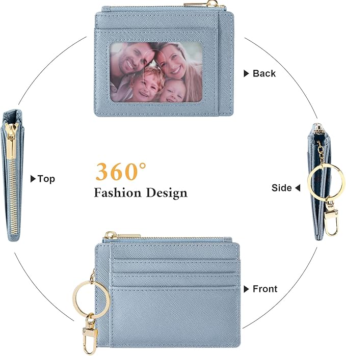 Sodsay Card Case Slim Front Pocket Wallet for Women Credit Card Holder with Keychain | Slim, Front Pocket, Credit Card Holder, with Keychain