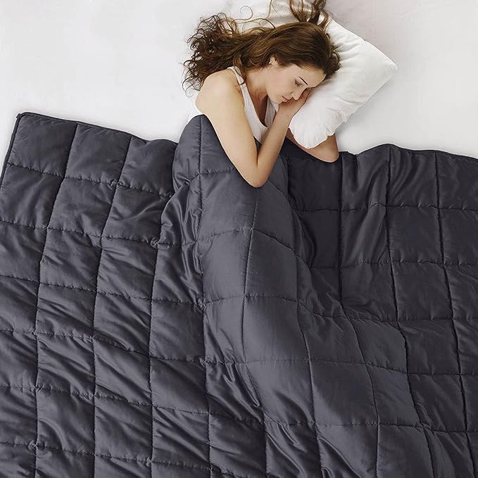 Weighted Blanket King Size (Dark Grey,80''x87'' - 25 lbs) Cooling Breathable Heavy Blanket Microfiber Material with Glass Beads for Adult All-Season Summer Fall Winter Soft Thick
