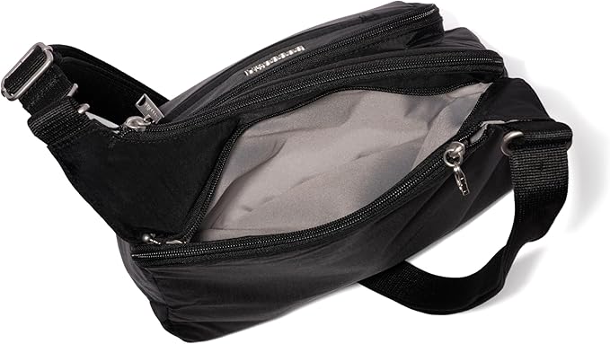 Baggallini Securtex Anti-theft Crossover Crossbody Bag 11”w X 8.5”h, Rfid, Built-in Wallet, Locking Zippers
