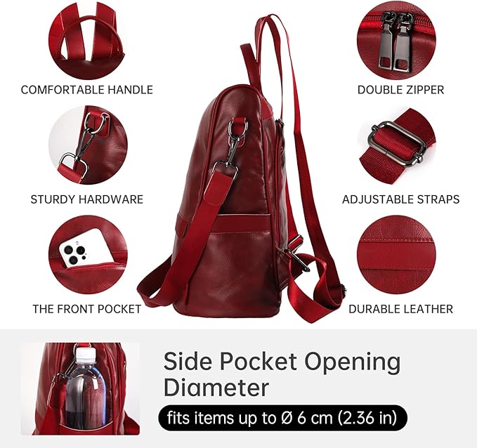 CHERUTY Women Backpack Purse PU Leather Anti-theft Casual Shoulder Bag Fashion Ladies Satchel Bags