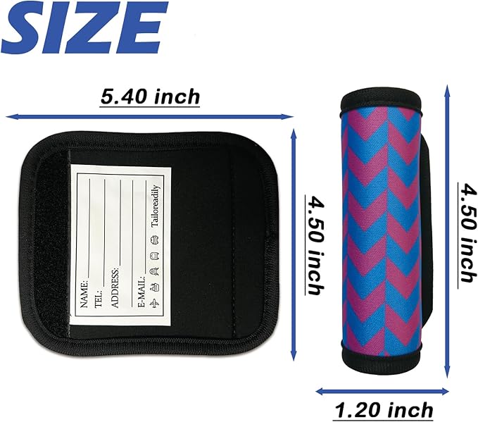 5 Pack Luggage Handle Wrap, Neoprene Suitcase Handle Cover, Bright Color Luggage Identifier for Easy Airport Pickup, Soft Grip Travel Accessories for Cruise Airplane, Purple
