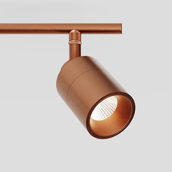 Shura Brushed Copper 4-Light Track Light with Rotatable Heads, Integrated LED Bulbs, 3 ft. Track Lighting Kit, 3000k, 2240 Lumens