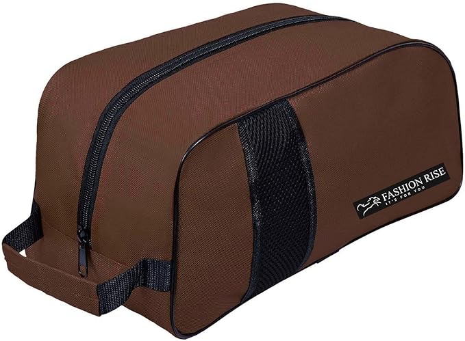 Waterproof Sports Boot/Shoe/Travel Bag for Football Cricket Rugby Golf Toiletry Gym for Boy/Girl Men/Women (Brown)