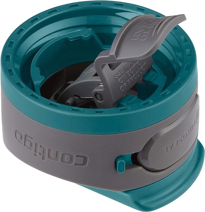 Contigo AUTOSEAL Cortland 24oz Water Bottle BPA-Free Plastic Spill Leak-Proof Lid and Carry Handle Dishwasher Safe Spirulina (Pack of 4)