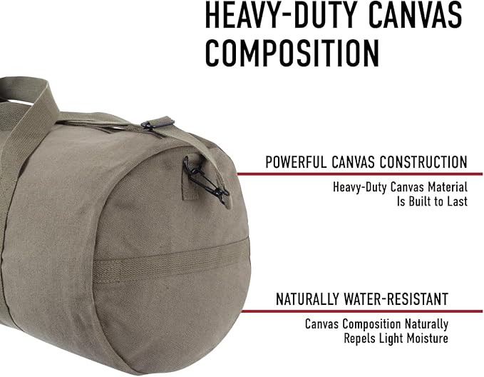 Rothco Heavy-Duty Canvas Shoulder Duffle Bag - Rugged Travel Gym Gear Equipment Bag