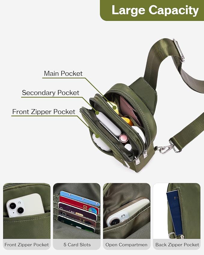 CHOLISS Small Sling Bag for Women and Men, Crossbody Bags Trendy Fanny Packs Chest Bag with Extended Strap