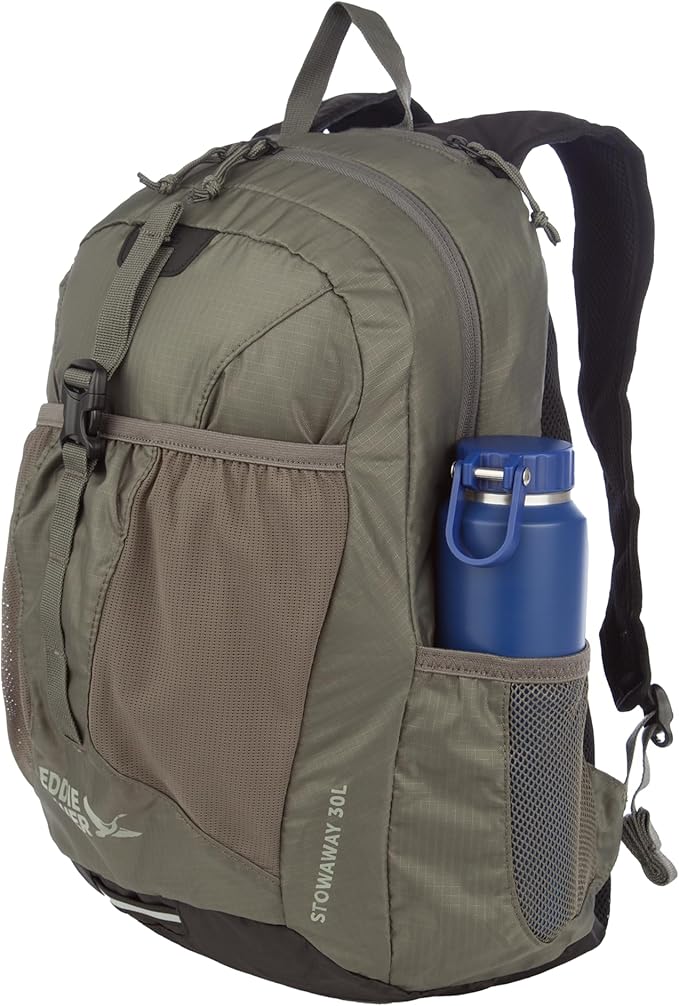 Eddie Bauer Stowaway Packable Backpack | Travel | Outdoor | Lightweight | Foldable | Durable | Ripstop Polyester | 30L - Spruce Green
