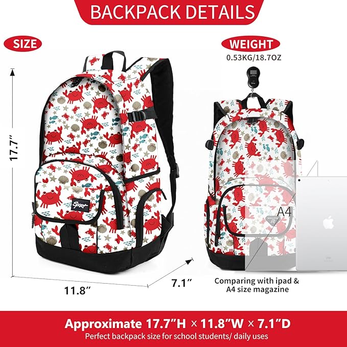 rickyh style School Backpack Travel Bag for Men & Women Lightweight College Back Pack with Laptop Compartmen