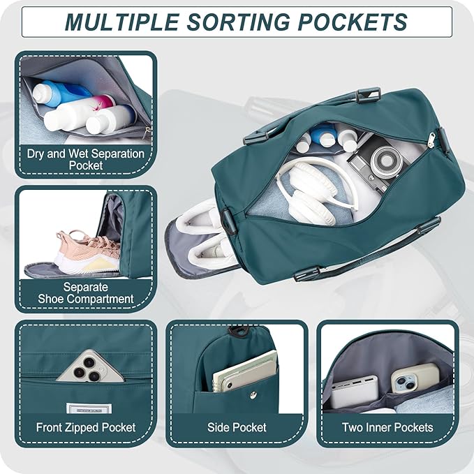 Weekender Duffel Bags for Women Men, Travel Totes Bag for Airplane, Cute Sports Gym Dance Overnight Luggage Bag with Wet Pocket Shoe Compartment, Carry On Hospital Bag for Labor and Delivery