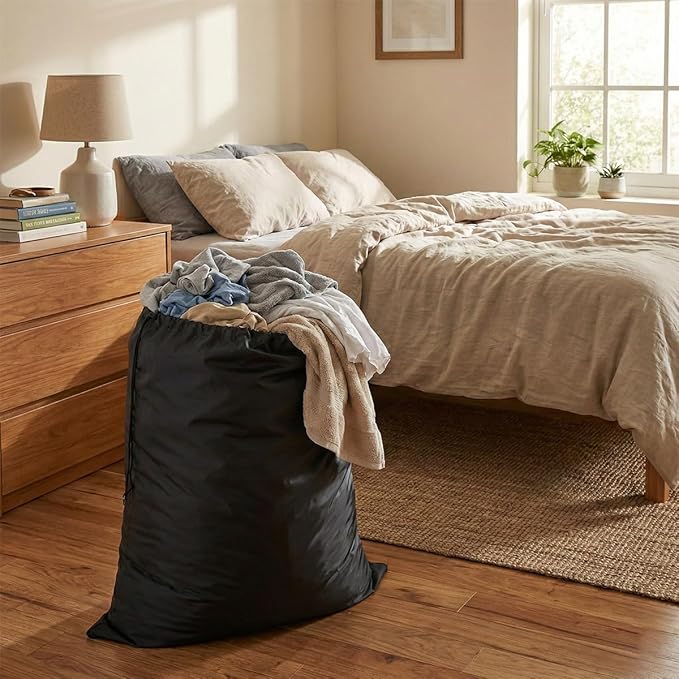 Multipurpose Extra Large Laundry Bag Storage Bag (Black, 13"x17")