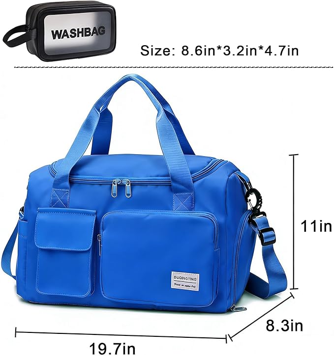 Small Gym Bag for Women, Travel Duffle Bag Carry On Weekender Bag with Shoe Compartment