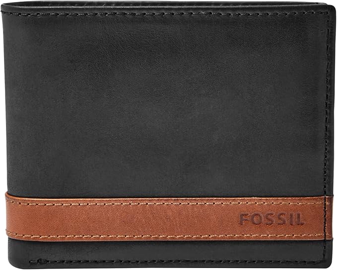 Fossil Men's Everett Leather Bifold with Flip ID Wallet
