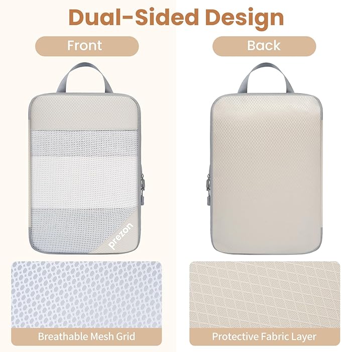 Compression Packing Cubes for Travel, Lightweight Vacation Travel Essentials, Travel Accessories for Suitcase Organizer Bags Set, Durable Luggage Organizer