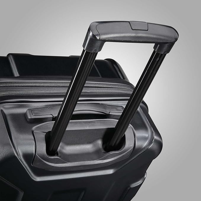Samsonite Centric Hardside Expandable Luggage with Spinner Wheels, Black, Checked-Large 28-Inch