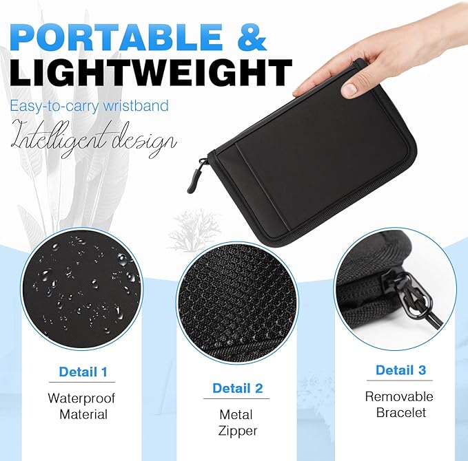 Single Passport Holder for Travel, RFID Travel Document Organizer for Women Waterproof Passport Wallet Men Portable Case for Cards, Boarding Pass, ID, Money, Tickets with Zipper