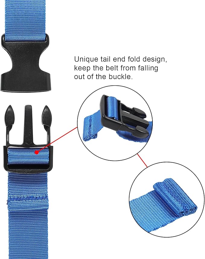 Vigorport Utility Straps Quick Release Nylon Backpack Accessory Bag Strap,Adjustable for Hiking,Travel,Outdoor Sports-4 Pack (Blue, 1" W-48 L)