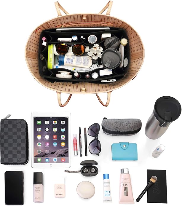 ZTUJO Felt Purse Organizer, Multi Pocket Bag in Bag Organizer For Tote & Handbag Shaper, Speedy 30, Speedy 35 and Speedy 40