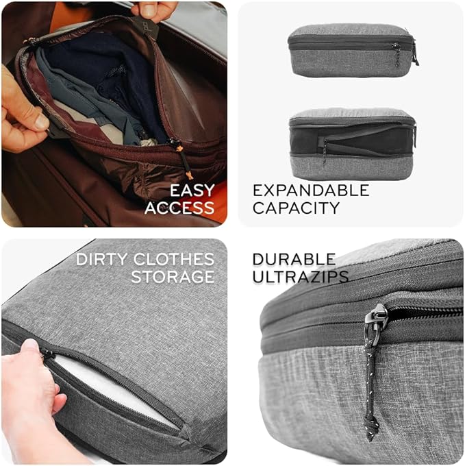 Peak Design Packing Cube, Ibis, Weatherproof Luggage Cube with Dual Compartment Organization, Expansion and Compression, Zipper Opening, Travel Organizer for Men and Women, Size M