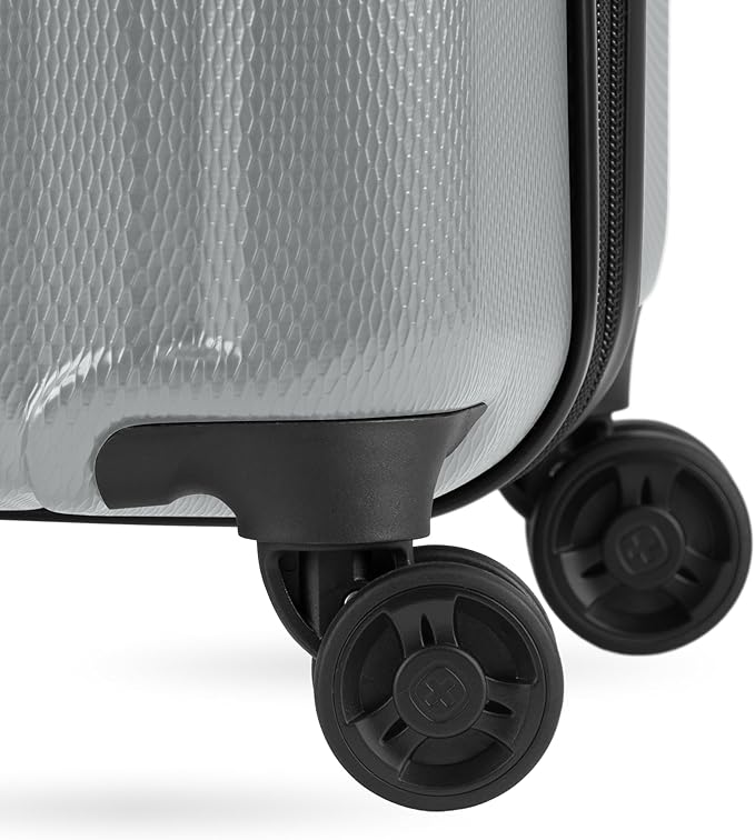 SwissGear 7272 Energie Hardside Expandable Luggage with Spinner Wheels, Silver, 3-Piece Set (19/24/27)