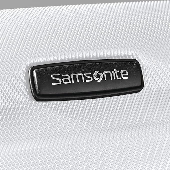 Samsonite Omni PC Hardside Expandable Luggage with Spinner Wheels, Checked-Medium 24-Inch, White
