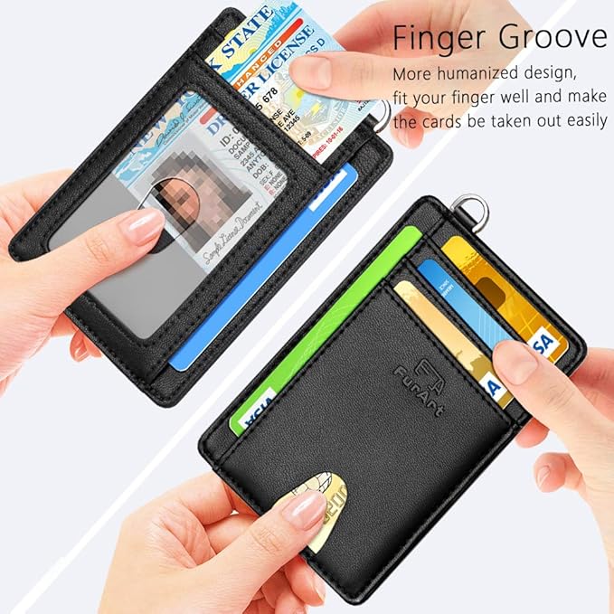 FurArt Slim Minimalist Wallet, Front Pocket Wallets, RFID Blocking, Credit Card Holder for Men