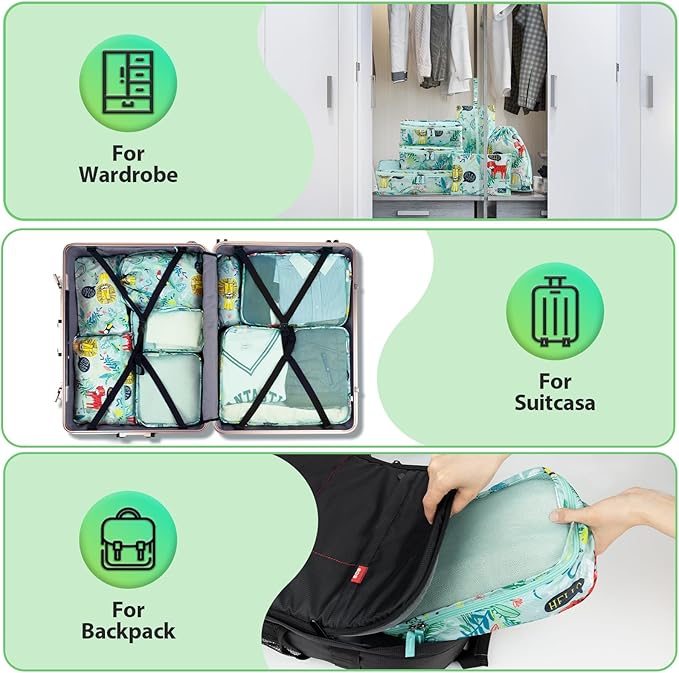 Packing Cubes for Travel, 8 Pieces Luggage Packing Organizers for Suitcase, Kid Packing Cubes, Travel Essentials for Girls and Women
