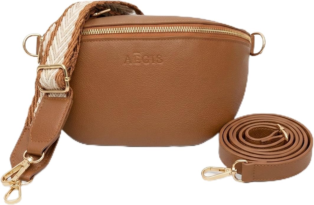 Leather RFID Anti Theft Sling Bag for Women, Pickpocket Proof Travel Crossbody Bag, RFID Blocking Crossbody Purse for Women