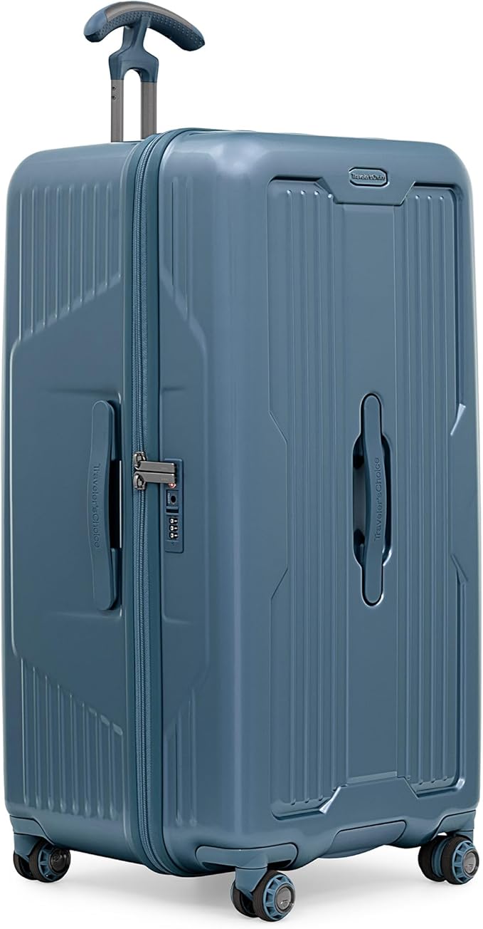 Traveler's Choice Ultimax II Polycarbonate Hardside Luggage with Spinner Wheels, Teal, 31-Inch Large Trunk