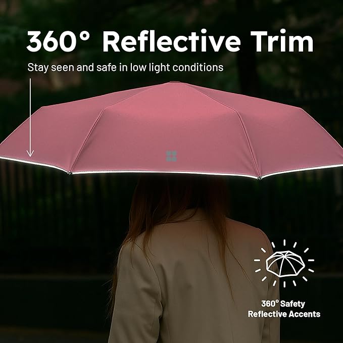 Weatherman Umbrella - Premium Small Compact Mini Umbrellas for Traveling - Windproof Umbrellaas Resists Up to 45 MPH Winds - Traveling Umbrellasa for Rain, Wind, Purse, Pocket, Backpack, Car - Portable Travel Umbrellas Easy Auto Open Close w/ Strong Fi...