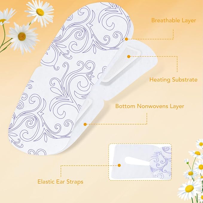 XPCARE 24 Pack Steam Eye Masks for Dry Eyes, Self Heated Steam Warm Eye Mask, Disposable Heated Eye Mask for Dark Circles, Puffy Eyes, Relief Stress Eye Fatigue（Chamomile）