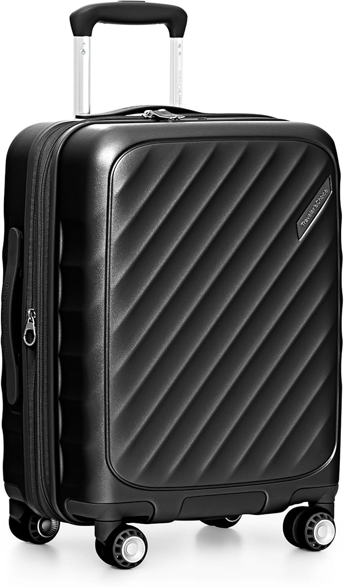 Traveler's Choice Elm 21" Carry-on Expandable Spinner Luggage Set - Matte Black