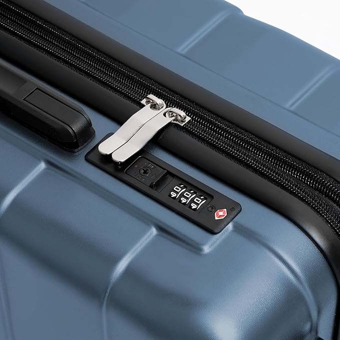 Quatish Checked Luggage 26 inch Large Hard Shell Suitcase with Spinner Wheels, Expandable Durable Luggage with TSA Lock, Smooth Rolling Wheel for Lightweight Travel for Men Women, IceBlue
