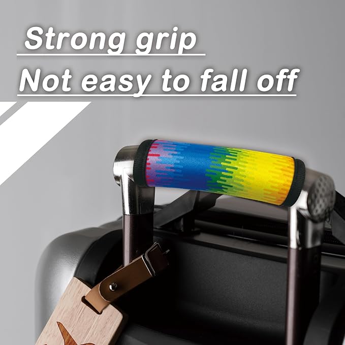 5 Pack Luggage Handle Wrap, Neoprene Suitcase Handle Cover, Bright Color Luggage Identifier for Easy Airport Pickup, Soft Grip Travel Accessories for Cruise Airplane, Rainbow