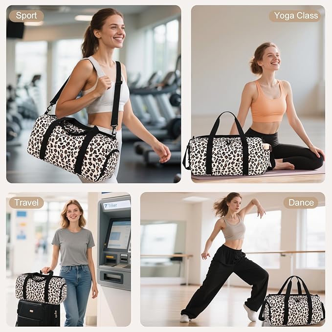 BTOOP Duffle Bag for Gym Sports Women Girls Workout Travel Bag Weekender with Shoe Compartment and Wet Pocket