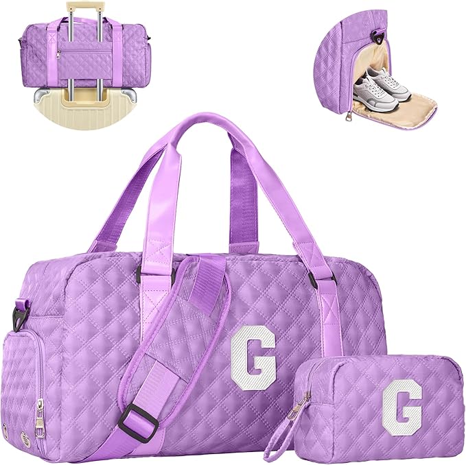 Personalized Gifts for Girls 8-18 Age, Initial Travel Duffel Bag, Gym Bag, Gift for Kids, Monogram Overnight Bag, Niece Gifts Mother In Law Gifts Birthday Gifts, Graduation Gifts