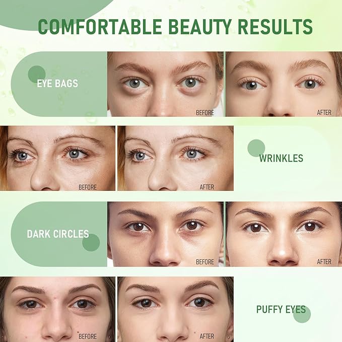 LAVONE Eye Mask - 30 Pairs Aloe Under Eye Patches Skin Care Products - Eye Masks Skincare for Dark Circles and Puffiness, Reduce Wrinkles, Eye Bags and Fine Lines, for Women and Man - Green