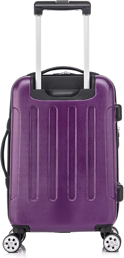 Rockland London Hardside Spinner Wheel Luggage Set, Purple, Carry-On 20-Inch and Tote 14-Inch (F1902-PURPLE)